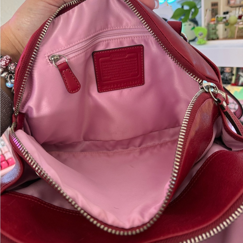 Coach Red Bonnie Satchel Double Zip - Picture 7 of 11
